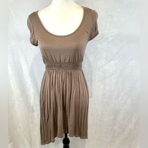 Mocha double banded empire waist dress size medium